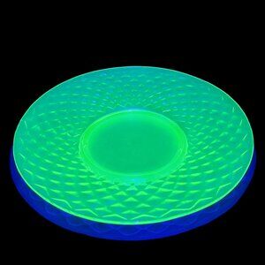 Vintage Uranium Depression Glass Green Collectible Saucer